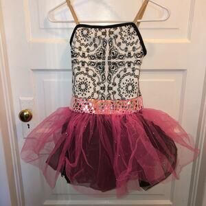 Weissman Girls’ Dance Ballerina Costume Black White Pink Size MC 10/12